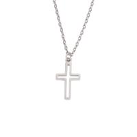 Stainless Steel Jewelry Necklace, Cross, plated, fashion jewelry .72 Inch 