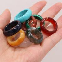 Gemstone Finger Ring, Donut & Unisex, mixed colors, 8mm 