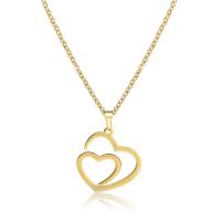 Stainless Steel Jewelry Necklace, Heart, plated, oval chain & for woman & hollow Approx 17.7 Inch 