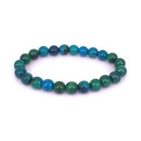 Chrysocolla Bracelet, with Elastic Thread, Round, elastic & for man, 8mm Approx 7.4 Inch 