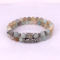 Gemstone Bracelet, with Elastic Thread, Owl, 2 pieces & elastic & for woman, 8mm Approx 7.5 Inch 