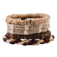 Cowhide Bracelets, with Linen & Coco, handmade, 4 pieces & Unisex Approx 17-18 cm 