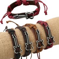 Cowhide Bracelets, Full Grain Cowhide Leather, with Zinc Alloy, handmade, Unisex 12mm Approx 6.69 Inch 