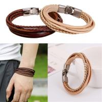 Cowhide Bracelets, Full Grain Cowhide Leather, with Zinc Alloy, handmade, Unisex 10mm Approx 8.27 Inch 