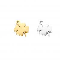 Stainless Steel Clover Pendant, Four Leaf Clover, plated [