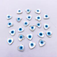 Fashion Evil Eye Beads, Shell, Heart, DIY & evil eye pattern & enamel, mixed colors, 10mm 