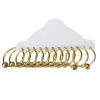 Edelstahl Hoop Ohrringe, rund, goldfarben plattiert, 6 Stück & Modeschmuck & abnehmbare & für Frau, goldfarben, 29x31x2mm, 6PaarePärchen/setzen, verkauft von setzen