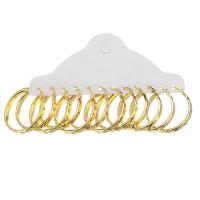 Edelstahl Hoop Ohrringe, rund, goldfarben plattiert, 6 Stück & Modeschmuck & für Frau, goldfarben, 4x32x30mm, 6PaarePärchen/setzen, verkauft von setzen