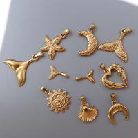 Titanium Steel Pendants, gold color plated, fashion jewelry golden 
