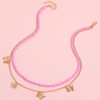 Fashion Multi Layer Necklace, Zinc Alloy, with Seedbead, with 1.97 extender chain, plated, Double Layer 42cm,46cm 