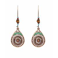 Zinc Alloy Rhinestone Drop Earring, with Seedbead, plated, fashion jewelry & enamel & with rhinestone 