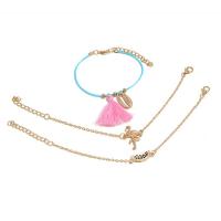 Zinc Alloy Bracelet Set, bracelet, with Polyester Cord, with 1.97 extender chain, gold color plated, three pieces & fashion jewelry cm 