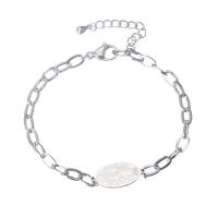 Stainless Steel Charm Bracelet, with 1.18Inch extender chain, plated, for woman Approx 6.5 Inch 