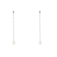 Freshwater Pearl Drop Earring, Stainless Steel, with Freshwater Pearl, stainless steel post pin, plated, for woman 62mm 
