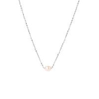 Stainless Steel Jewelry Necklace, with Freshwater Pearl, with 1.97Inch extender chain, plated, for woman Approx 14.96 Inch 