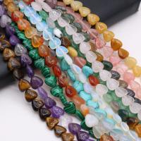Mixed Gemstone Beads, Natural Stone, Heart Approx 