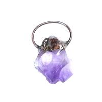 Amethyst Pendant February Birthstone , with Brass, gold color plated, fashion jewelry, purple, 25-40mm 