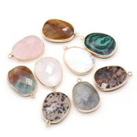 Pendentif bijoux de pierre gemme, ovale, Placage de couleur d'or, DIY & différents matériaux pour le choix & facettes, plus de couleurs à choisir Vendu par PC