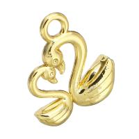 Подвески из цинкового сплава в форме животных, цинковый сплав, Лебедь, плакирован золотом отверстие:Приблизительно 2mm, продается PC