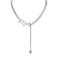 Collar de la joyería de titanio, Partículas de acero, unisexo, plateado, longitud:43 cm, Vendido por UD