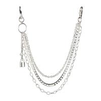 Zinc Alloy Waist Chain, plated, Unisex, silver color cm 