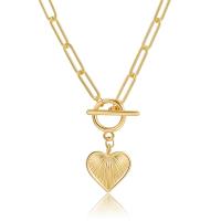 Zinc Alloy Necklace, Heart, plated, fashion jewelry & for woman, golden, 18mm .88 Inch 