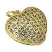 Cubic Zirconia Micro Pave Brass Pendant, fashion jewelry & micro pave cubic zirconia & for woman, golden Approx 3mm 