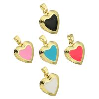 Brass Locket Pendants, gold color plated, fashion jewelry & DIY & for woman & enamel Approx 4mm 