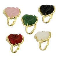 Палец кольцо-латунь, Латунь, с канифоль, плакирован золотом, ювелирные изделия моды & Женский, Много цветов для выбора размер:6, продается PC