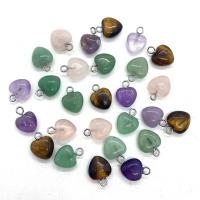 Pendentif bijoux de pierre gemme, avec fer, coeur, Placage, DIY & différents matériaux pour le choix, plus de couleurs à choisir, 10mm, Vendu par PC