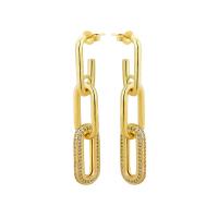 Brass Drop Earring, plated, fashion jewelry & micro pave cubic zirconia 