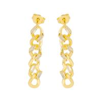 Cubic Zirconia Micro Pave Brass Earring, plated, fashion jewelry & micro pave cubic zirconia 