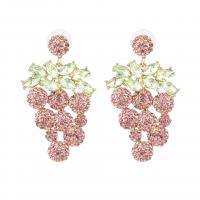 Zinc Alloy Rhinestone Drop Earring, gold color plated, fashion jewelry & for woman & with rhinestone, golden 