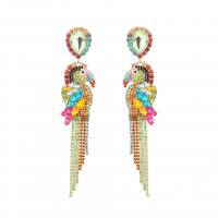 Zinc Alloy Rhinestone Drop Earring, gold color plated, fashion jewelry & for woman & with rhinestone 