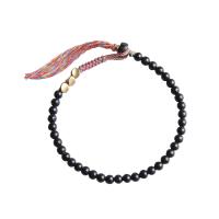 Bracelets Agate Noir, agate noire, avec laiton, longueur différente pour le choix & unisexe, Vendu par PC