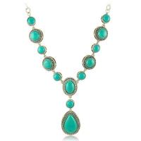 Turquoise Zinc Alloy Jewelry Sets, with turquoise, with 2.36inch extender chain, plated, wave chain & for woman Approx 23.23 Inch 