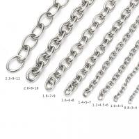 Stainless Steel Oval Chain, polished, DIY original color 