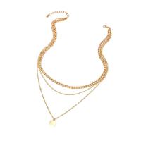 Fashion Multi Layer Necklace, Zinc Alloy, with 1.97 extender chain, plated, three layers & fashion jewelry & for woman, golden .39 Inch 