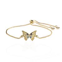 Cúbicos Circonia pulsera Latón de Micro pavimenta, metal, Mariposa, chapado, Joyería & micro arcilla de zirconia cúbica, más colores para la opción, longitud:7.87 Inch, Vendido por UD