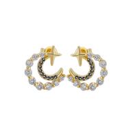 Cubic Zirconia Micro Pave Brass Earring, gold color plated, fashion jewelry & micro pave cubic zirconia 