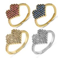 Cubic Zirconia Micro Pave Brass Finger Ring, Heart, plated, fashion jewelry & micro pave cubic zirconia 