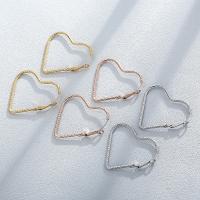 Stainless Steel Hoop Earring, Heart, plated & for woman 