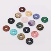 Joyas de piedras preciosas colgante, Piedra natural, Donut, diferentes materiales para la opción & unisexo, más colores para la opción, 25x25mm, Vendido por UD