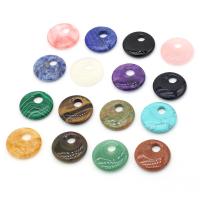 Gemstone Jewelry Pendant, Natural Stone, Donut & Unisex 30mm 