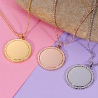Stainless Steel Jewelry Necklace, Round, plated, fashion jewelry 25mm .69 Inch 