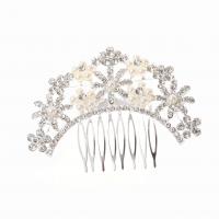 Decorative Hair Combs, Zinc Alloy, with Plastic Pearl, plated, fashion jewelry 