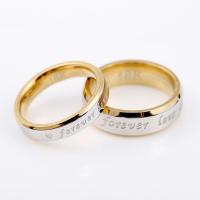 Titanstahl Paar- Ring, plattiert, Modeschmuck & verschiedene Stile für Wahl, Silberfarbe, 4mm,6mm, verkauft von PC