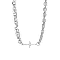 Titanium Steel Jewelry Necklace, Cross, Unisex original color 