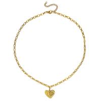 Stainless Steel Jewelry Necklace, with 1.97inch extender chain, Heart, plated, fashion jewelry & for woman Approx 17.72 Inch 