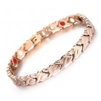 Stainless Steel Chain Bracelets, rose gold color plated, fashion jewelry & for woman, 6mm Approx 7.87 Inch 